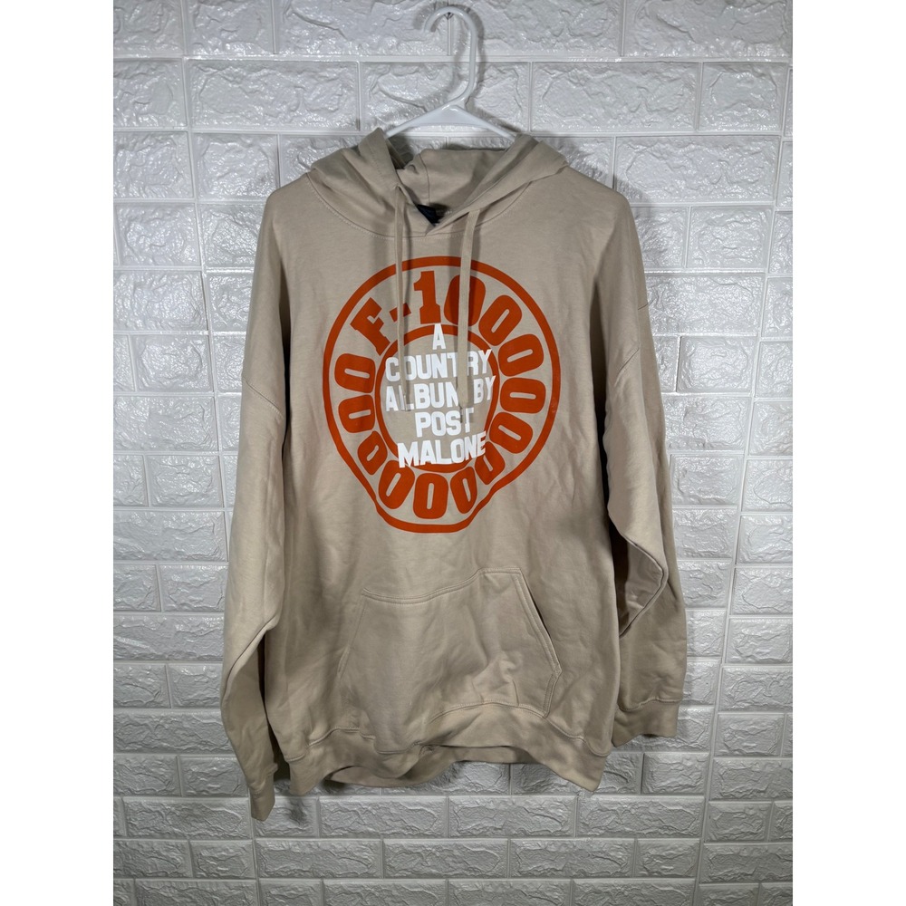 Post Malone F-10000 A‎ Country Album Gildan Hoodie Mens XL Beige Orange